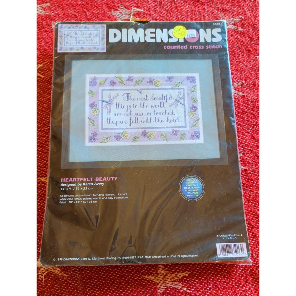 Dimensions Heartfelt Beauty Counted Cross Stitch Kit 35013 Vintage Karen Avery